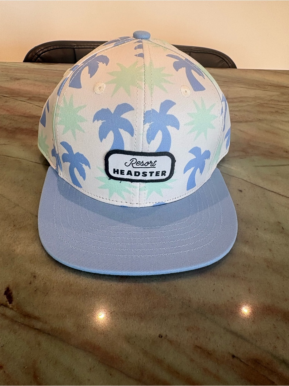 Resort Kids Palm-Print Snapback Hat in Light Blue